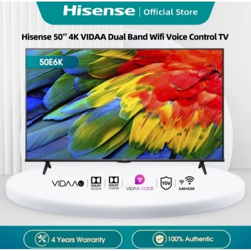 HISENSE 50E6K LED TV 50 inch Smart Digital 4K UHD TV