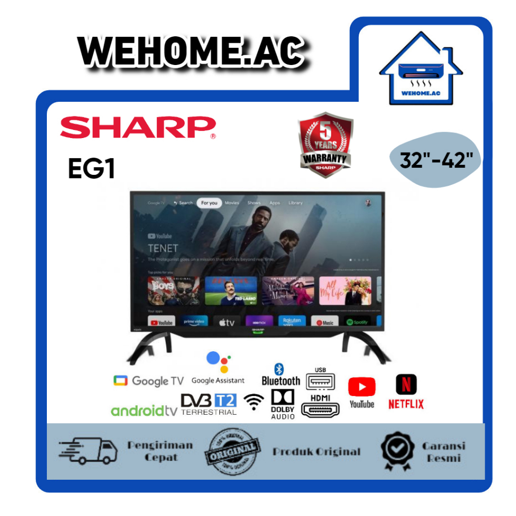 TV LED Sharp EG1 LED Sharp 32EG1 / 42EG1 LED 32 Inch 42 Inch Android TV Gogle TV Sharp