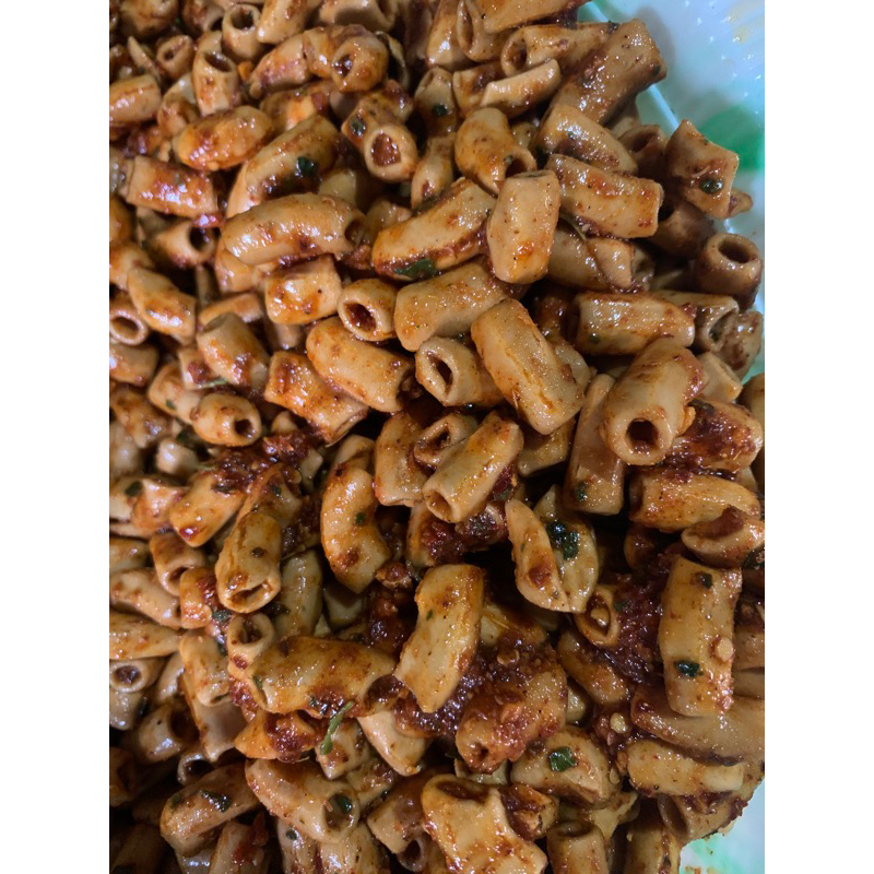 

makaroni bantet cikruh extra pedas daun jeruk