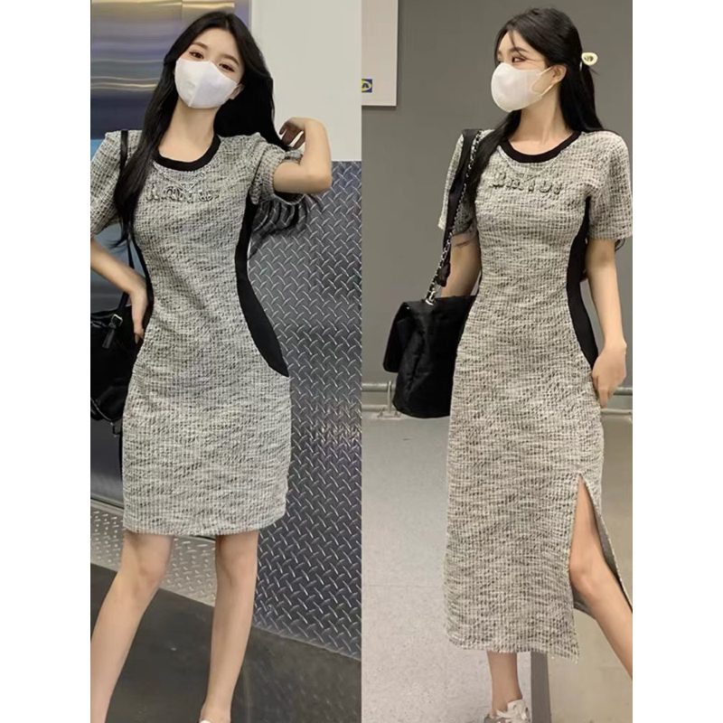 D34 Dress korean lengan pendek bodycon elegant dress