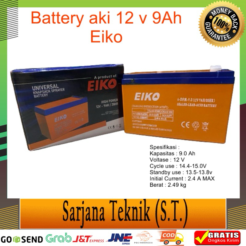 Battery aki Sprayer elektrik EIKO 9Ah cocok untuk semua merk sprayer