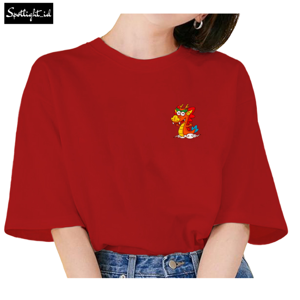 SPOTLIGHT_ID - BAJU KAOS WANITA IMLEK NAGA DRAGON CLOUD , T SHIRT WANITA IMLEK NAGA COMBED 30S , KAO