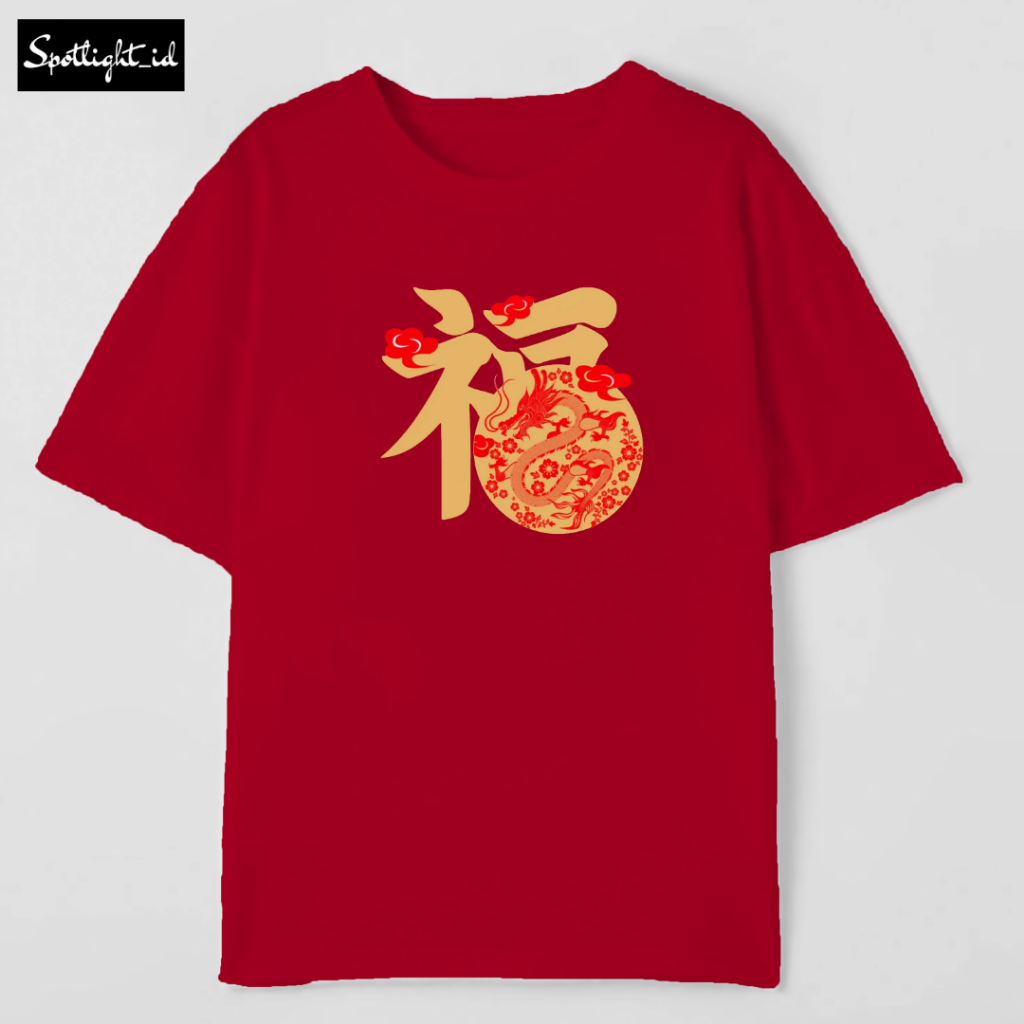 SPOTLIGHT_ID - BAJU KAOS WANITA NAGA FU IMLEK DRAGON , T SHIRT WANITA IMLEK NAGA COMBED 30S , KAOS W