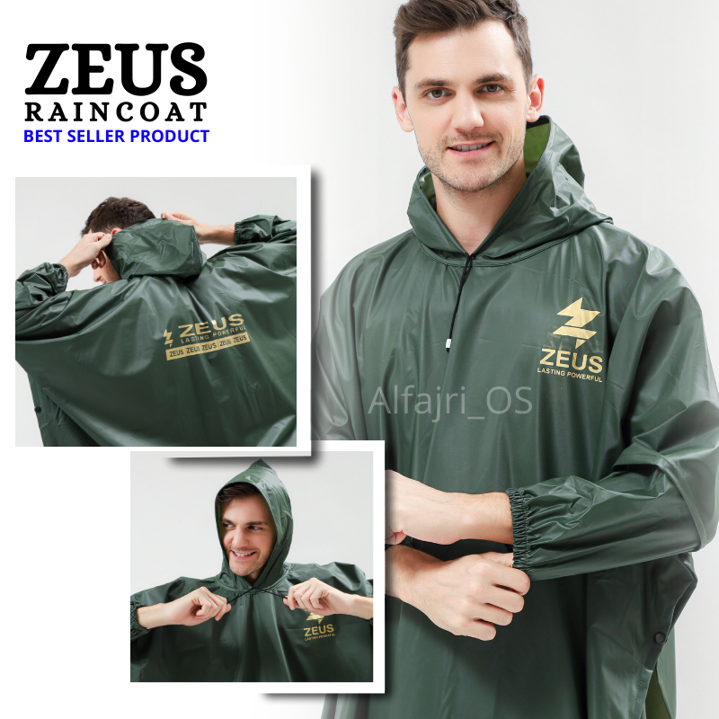 Jas Hujan Jumbo Model Ponco atau Kelelawar Tebal Kuat Elastis Bahan PVC 0,25