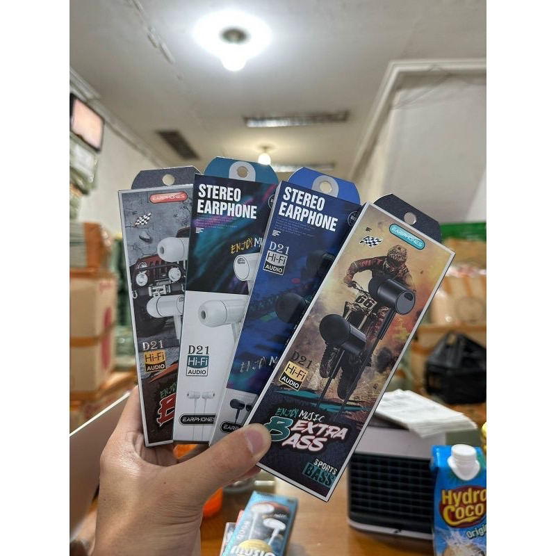 Handsfree Headset Stereo Earphone HF D21 Extra Bass