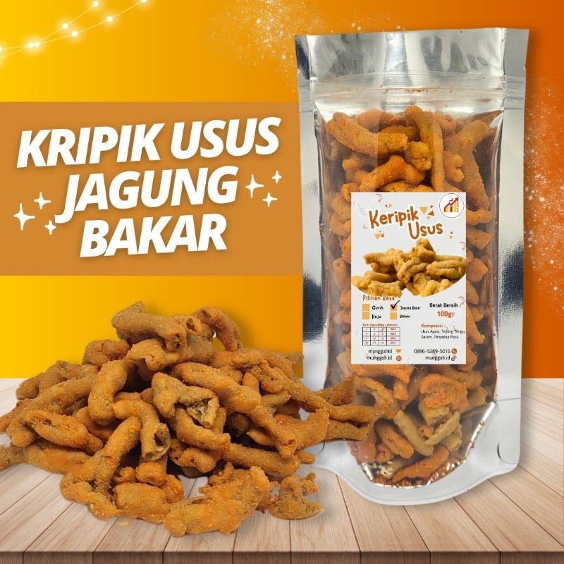 

Keripik Usus Jagung Bakar 100gr Renyah Gurih Bikin Nagih Murah Meriah