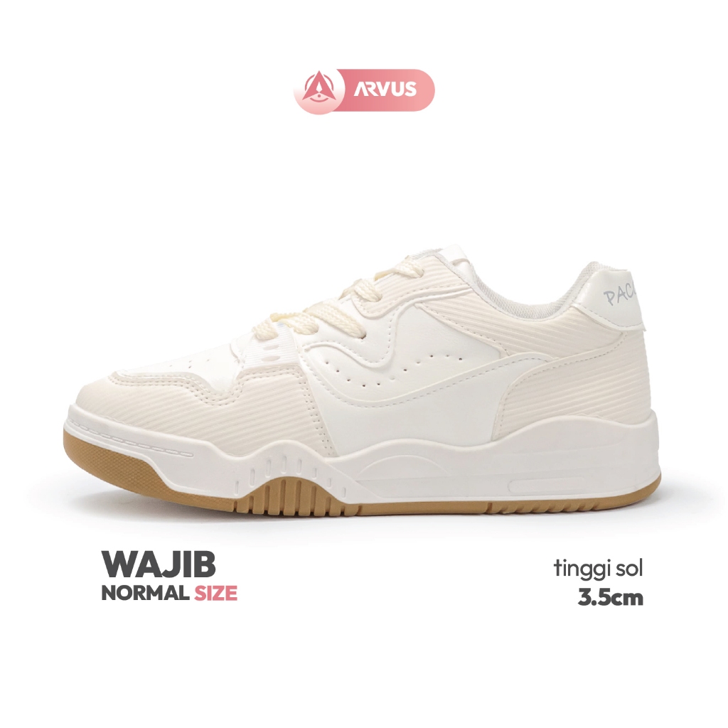 Arvus Chloe Sepatu Fashion Sneakers Wanita Cream / Sage / Mocca