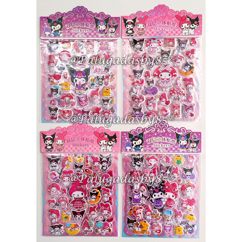 

(1 Set Isi 2 Lembar) Sticker Sanrio Timbul YSS 26*18 Cm / Sticker Korea / Sticker GXIMP YSS Timbul