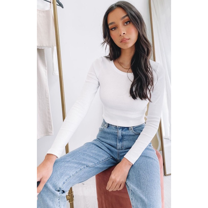 Orla top | long sleeve wanita / baju lengan panjang wanita / baju knit rib premium lengan panjang/ a