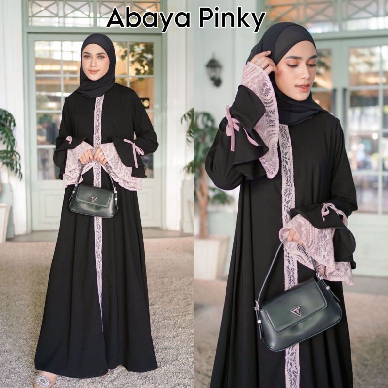 Abaya Hitam Gamis Wanita Terbaru Fashion Muslim Turkey Dubai Arabian  Abaya pinky