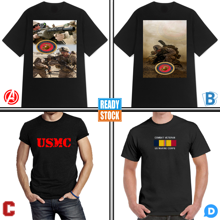 Kaos USMC Tshirt 100% Cotton