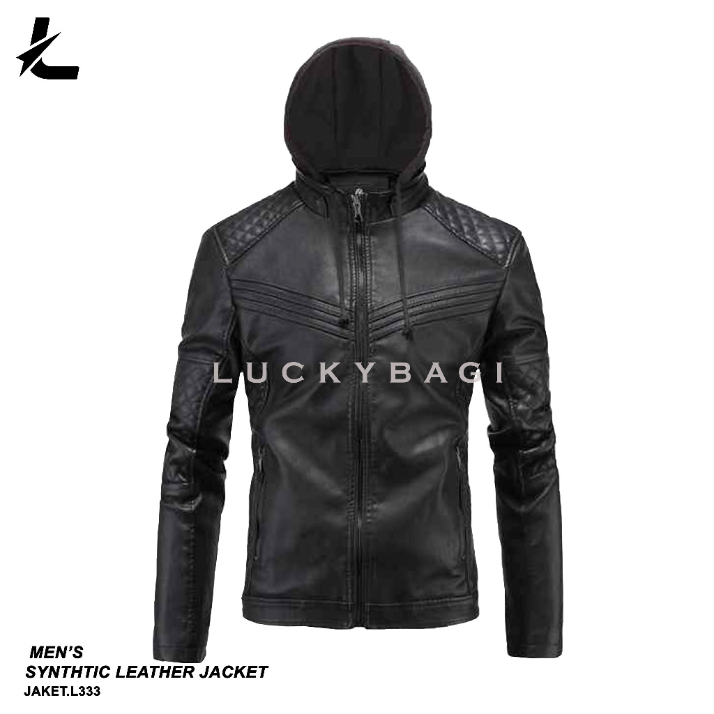 Jaket Kulit Hoodie Jaket Kulit Pria Jaket Kulit Sintetis Pria Hoodie