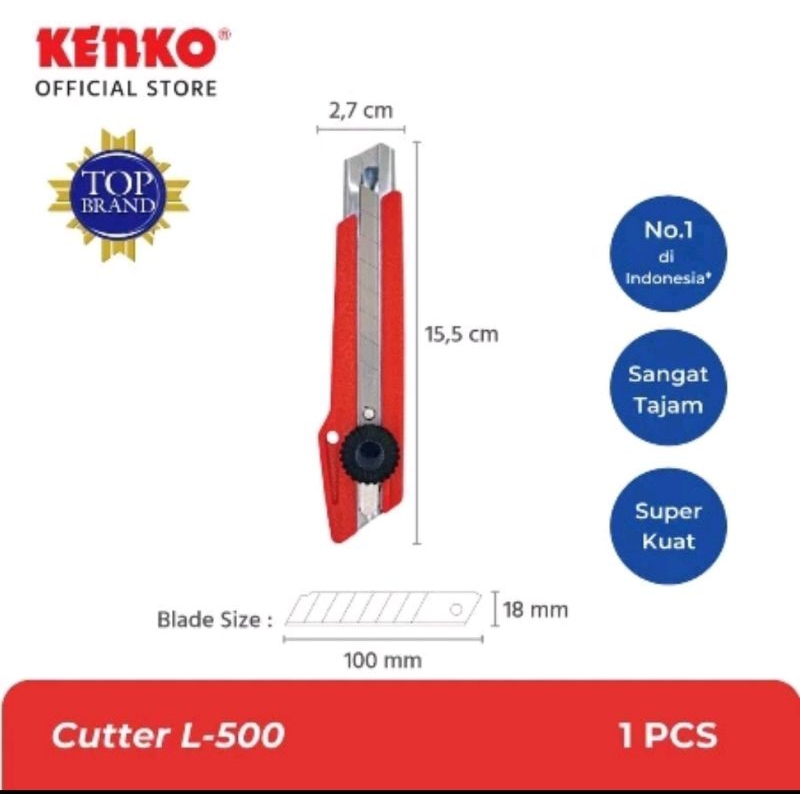 

KENKO CUTTER L-150 (ISI PER 1 PCS)&ISI CUTTER L-150 (ISI PER 1 PCS ISI 5 PISAU)