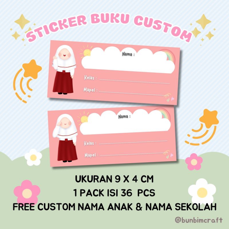 

Sticker Buku Custom • ANAK SD PEREMPUAN HIJAB