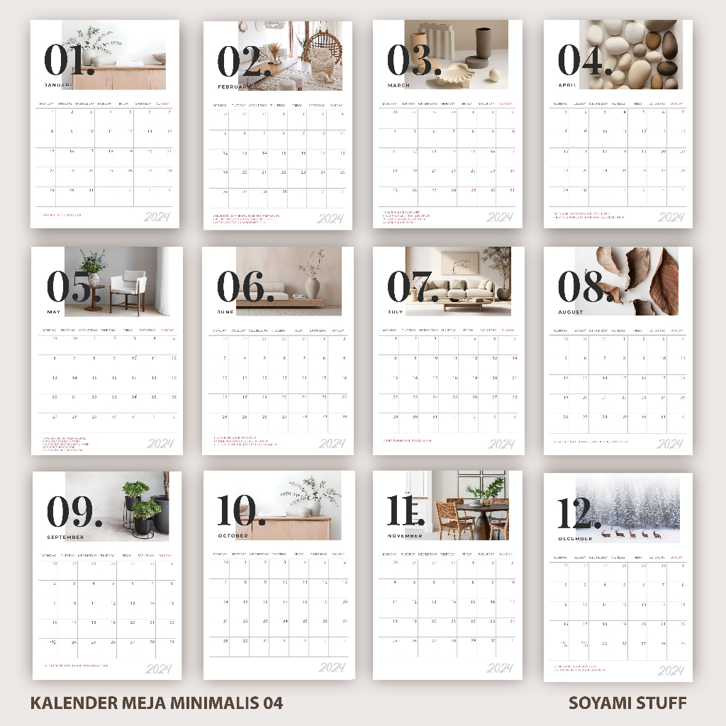 

Kalender Meja Minimalis 04 2024 2025 Aesthetic Premium Quality Spiral