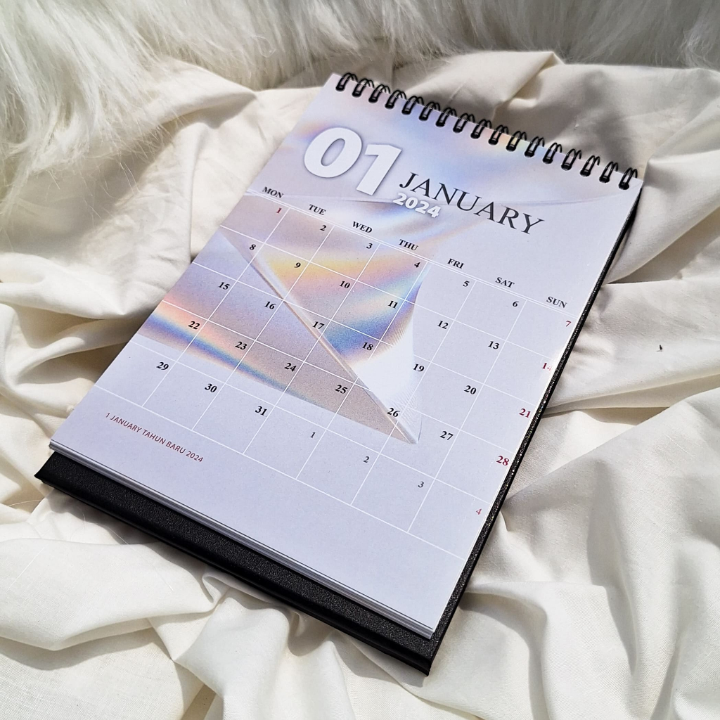 

Kalender Meja Hologram 2024 2025 Aesthetic Premium Quality Spiral