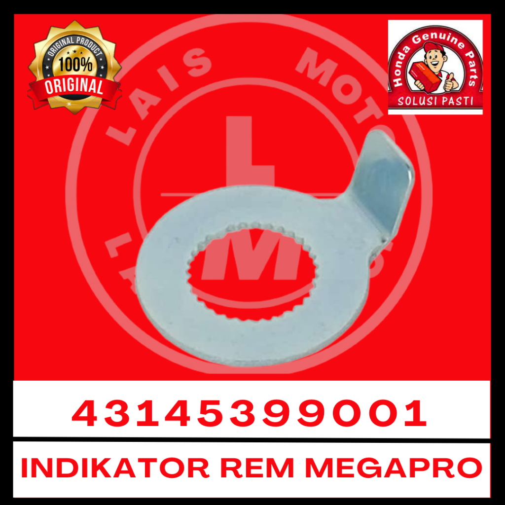 Plate Indikator Rem Tromol Megapro, Tiger Lama 43145399001 ORI AHM