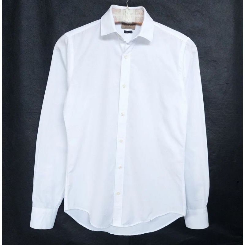 ZARA MAN KEMEJA PRIA, Size : S Slim Fit, (G204), Mulus Warna Putih Bersih Sprt Baru