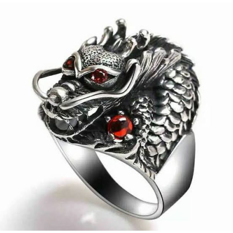 Dragon Ring / Retro Punk Ring Cincin Naga / Skull Ring