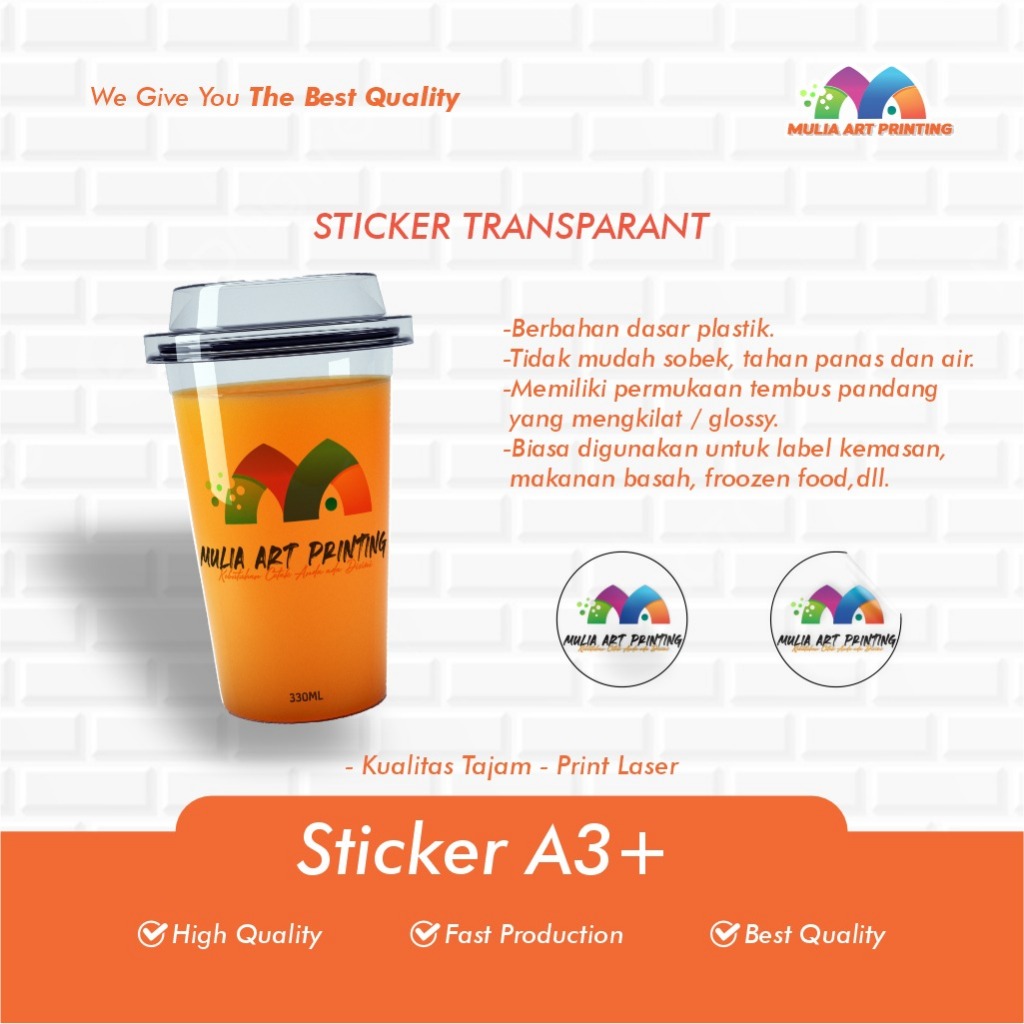 CETAK STIKER TRANSPARAN/ CETAK STIKER LABEL KEMASAN / CETAK LABEL USAHA MAKANAN / CETAK LABEL MINUMA