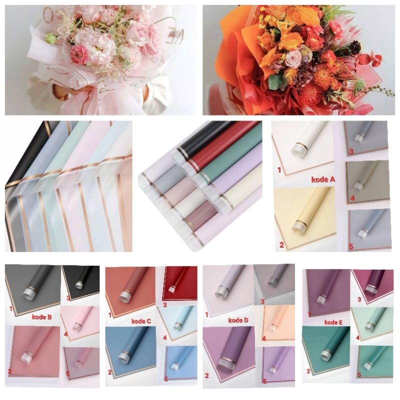 

1 pack isi 20 lembar kertas buket frame transparan wrapping bouqets flowers transparen frame kertas buket pinggiran transparan