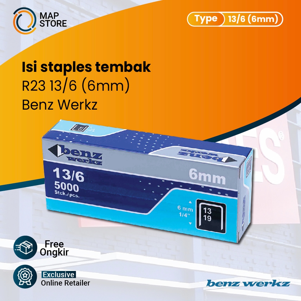 

Isi Staples 13 6 / Refill Stapler Steples Tembak R23 6 mm 13/6 Benz