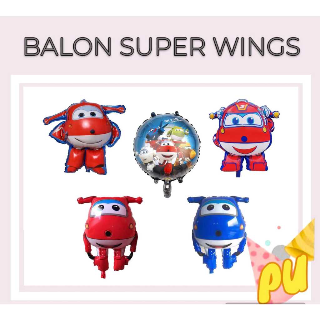 Balon SUPER WINGS / Balon Foil Super Wings Jet Dizzy Donnie Jerome Sky