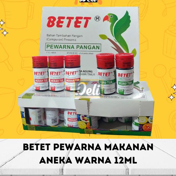 

~~~~~] BETET Pewarna Makanan Betet 12ml/Pewarna Bahan Kue Betet Aneka Warna