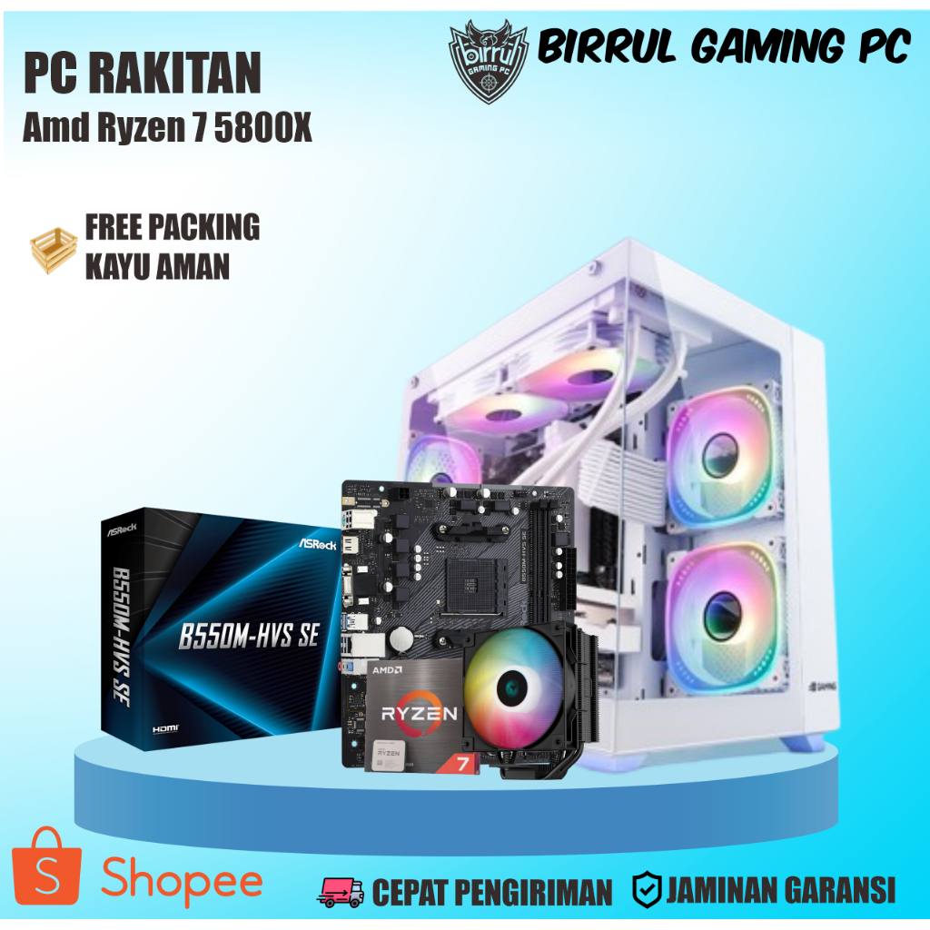 PC GAMING RYZEN 7 5800X I 16GB I 256GB I 1TB I RX 6600 I MSI