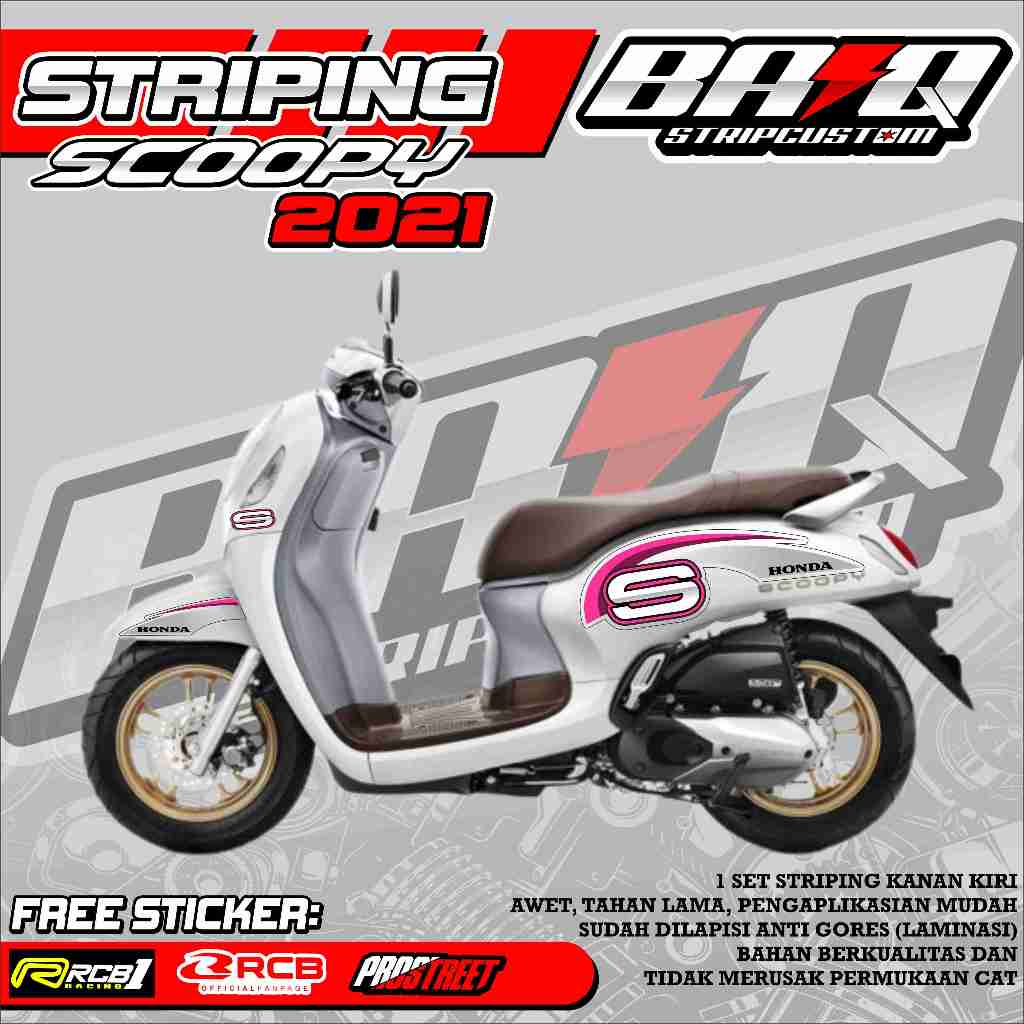 STICKER STRIPING TRANSPARAN SCOOPY 2021 - STICKER STRIPING SCOOPY 2021 TRANSPARAN MOTIF SIMPLE