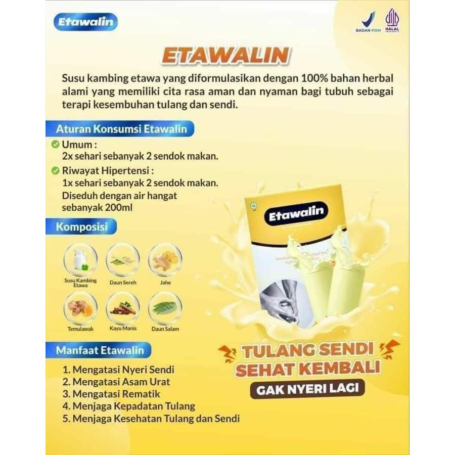 

SUSU KAMBING ETAWALIN 200 GR UNTUK TULANG SENDI REMATIK ASAM URAT