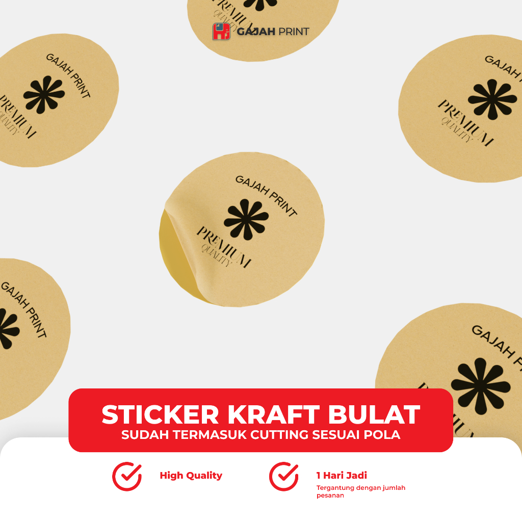 

Cetak Stiker Label Craft + Cutting Kiss Cut /Sticker kraft