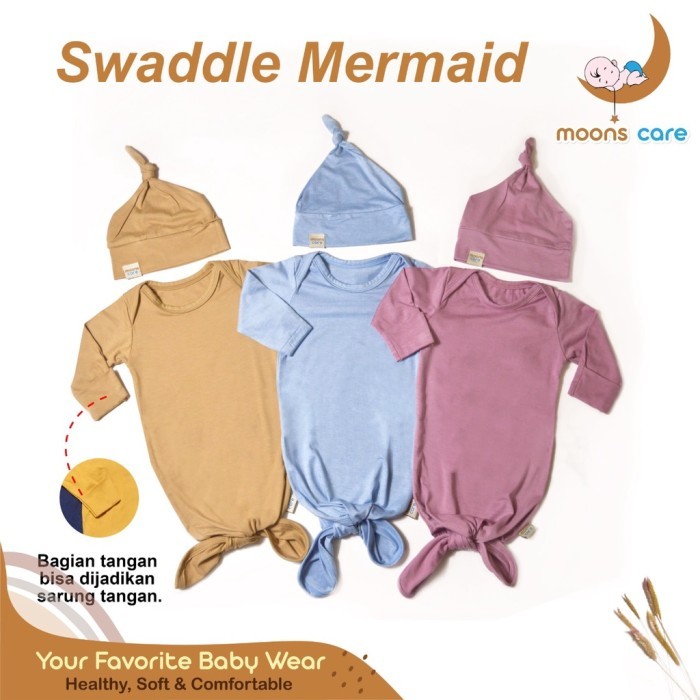 Mermaid Swaddle bedong instan bedong sleepsuit swaddle baby Swaddle Gown Bodysuit lengan panjang mix