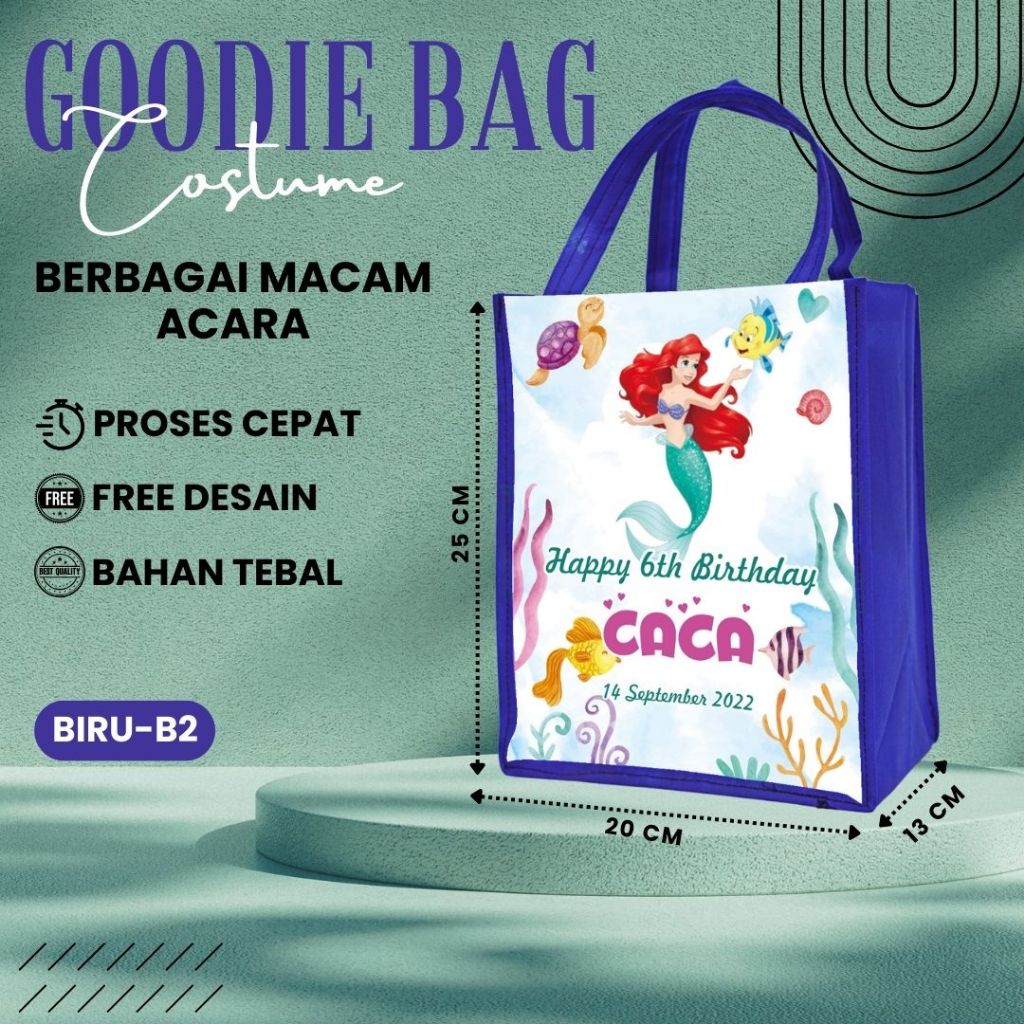 

Tas Souvenir Ultah Putri Duyung tas ulang tahun goodie bag lucu ready stok