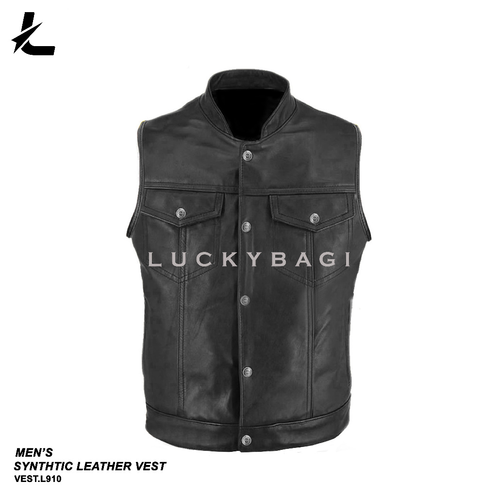 Rompi Kulit Rompi Pria Rompi Motor Rompi Kulit Sintetis