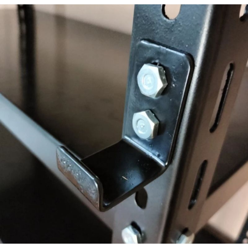 Gantungan besi rak siku lubang, gantungan serbaguna Hitam & Abu