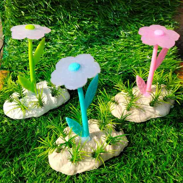 Bunga air aquarium, tanaman bunga dalam air aquarium, bunga plastik aquarium, hiasan bunga aquarium