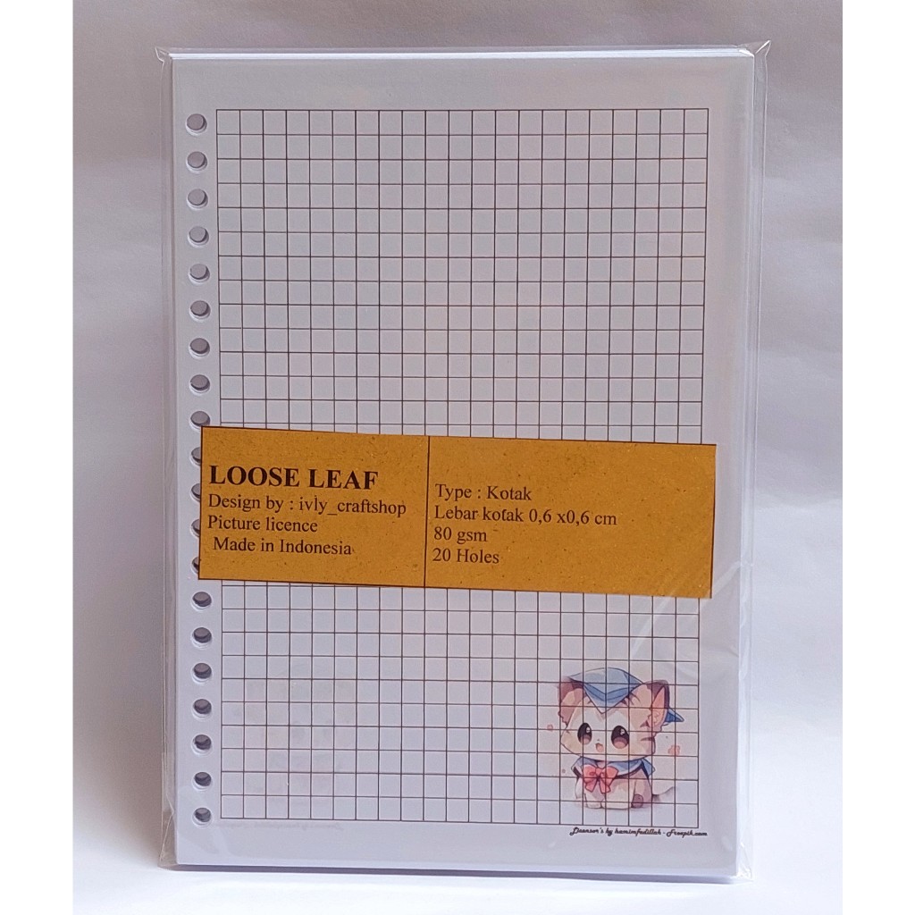 

Loose Leaf kotak kecil A5 , cute cat with School