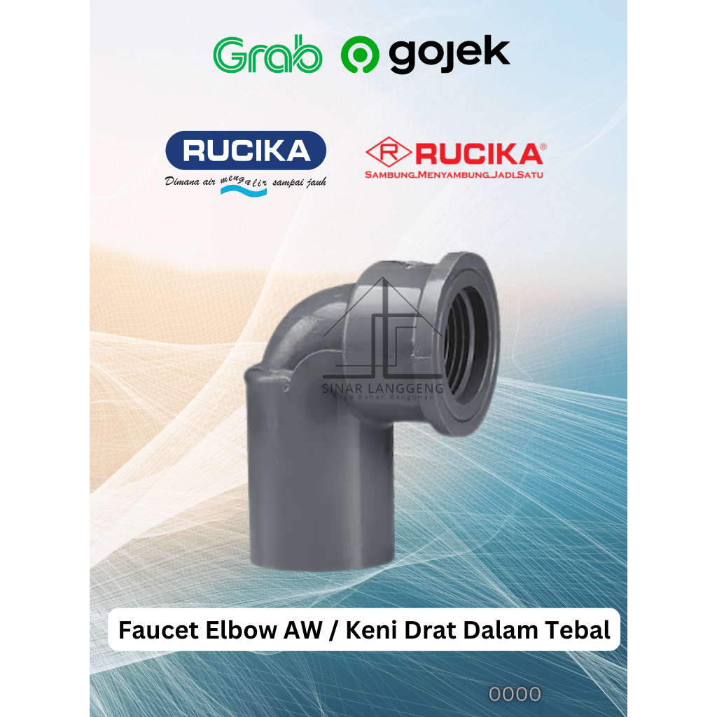 KDD AW 1/2 X 3/4 " RUCIKA / FAUCET ELBOW /KNEE DRAT DALAM PVC 1/2X3/4 INCH RCK/ KNIE / KNEE / L