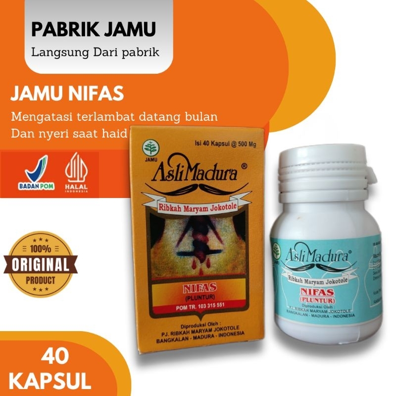 jamu telat bulan NIF4S PELUNTUR 40 kapsul SUPER asli madura jokotole