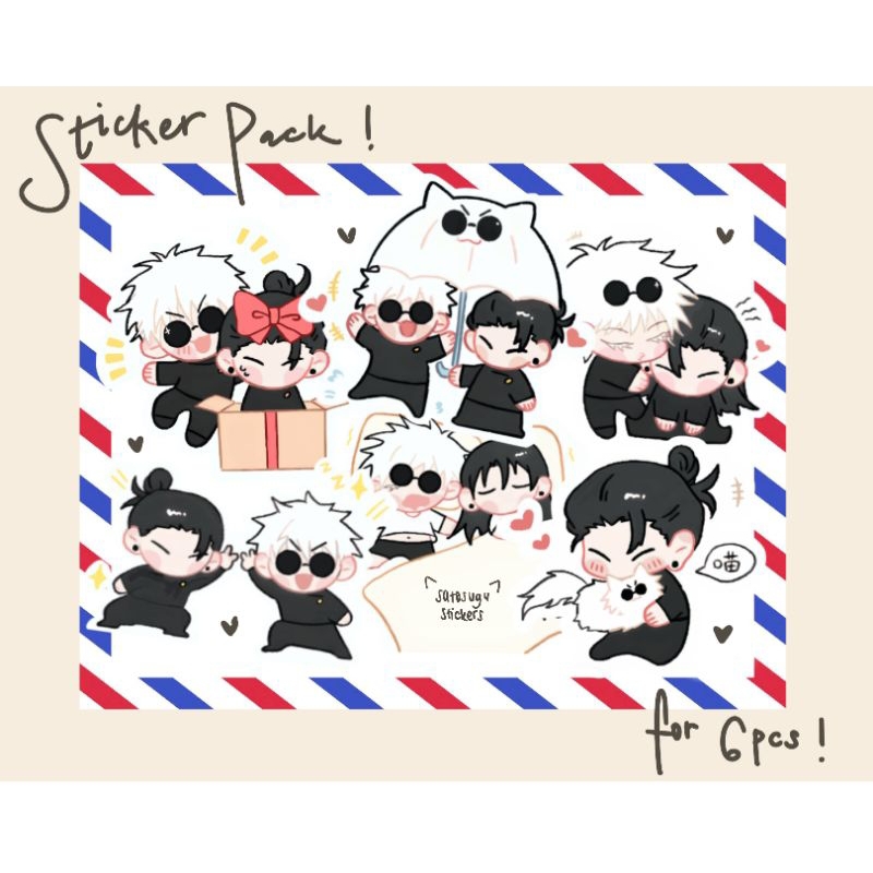 

satosugu sticker pack jujutsu kaisen 6 pcs