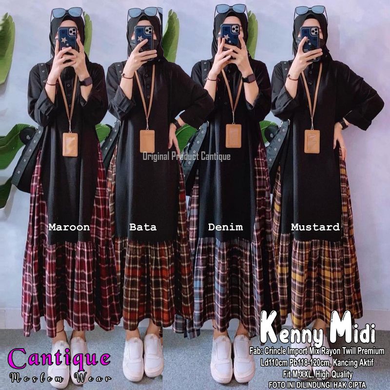 KENNY MIDI CRINKLE IMPORT MIX RAYON TWILL PREMIUM DRESS