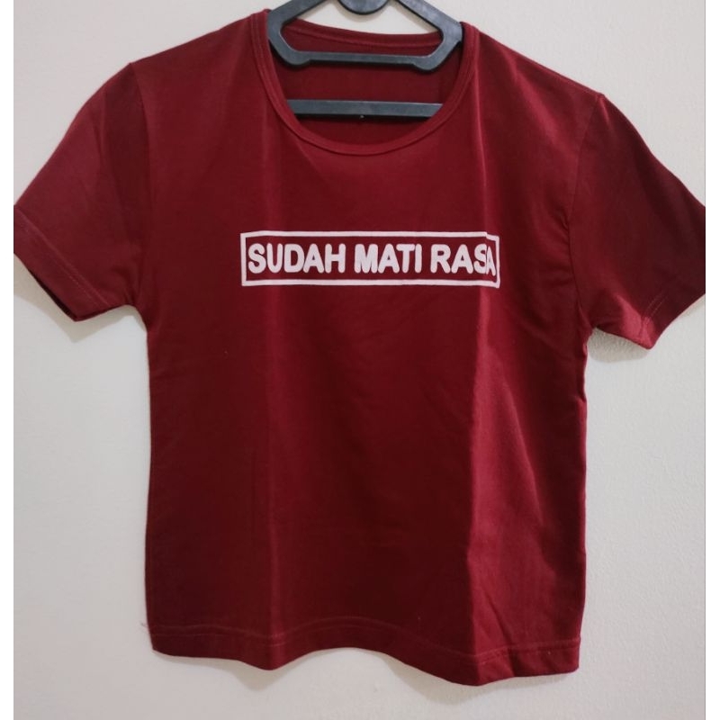 Preloved pribadi Crop top kaos maroon (preloved pribadi)