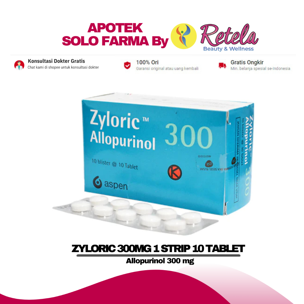 ZYLORIC 300MG 1 STRIP 10 TABLET ( Allopurinol 300 mg )