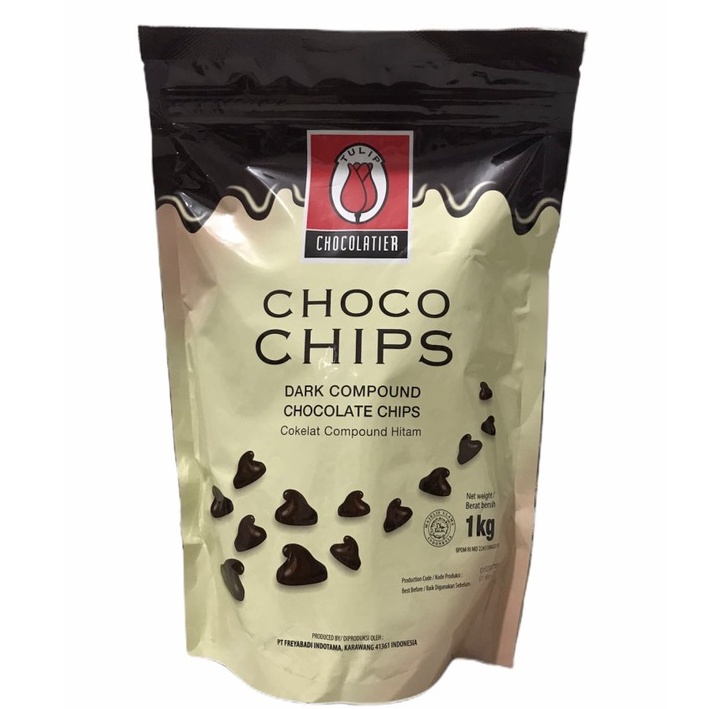 

DISKON Tulip Dark Compound Choco Chips Dark 1kg