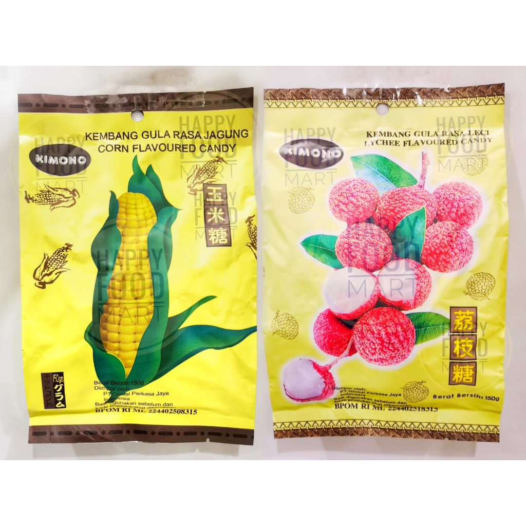 

[BPOM RI] KIMONO PERMEN JAGUNG 150 GRAM/PERMEN LYCHEE/CORN CANDY/KEMBANG GULA BUAH LECI/LYCHEE FLAVOURED