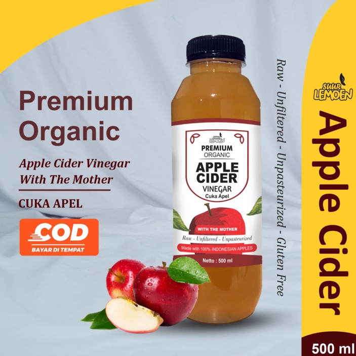 

PAKET LENGKAP CUKA APEL Apple Cider Vinegar 25 ml 5 ml Premium CUKA APEL Organik With The Mother Untuk Diet Alami by Suur Lemoen