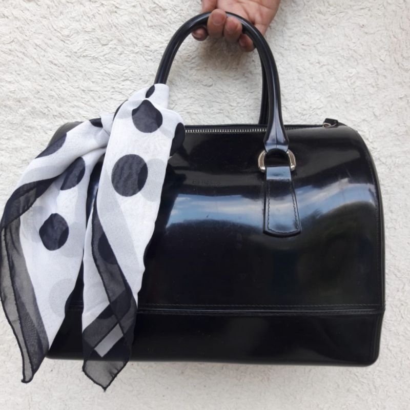 Tas Furla Hitam Handbag Jelly Wanita