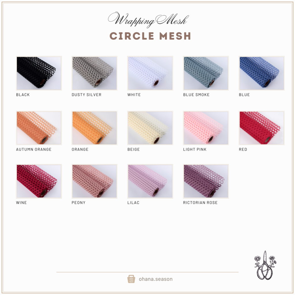 

Ohana Season Floral Mesh | Mesh Bunga | Circle Mesh 60 cm x 5 Yard