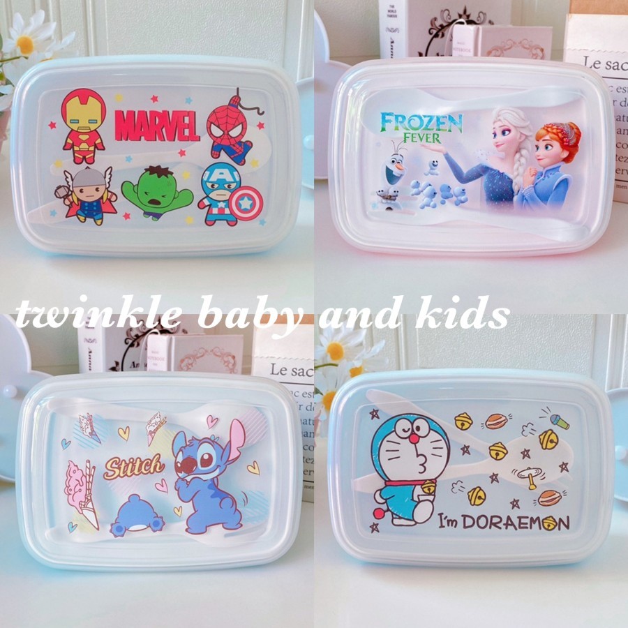 TEMPAT KOTAK MAKAN ANAK LUNCH BOX SUPERHERO SPIDERMAN IRONMAN IRONMAN CAPTAIN AMERICA DORAEMON PRINC